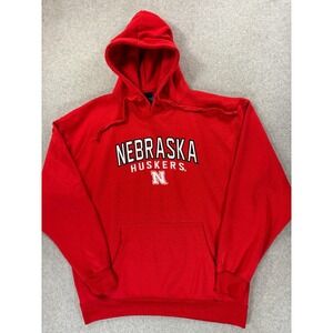 Nebraska‎ Huskers Stitched Campus Hoodie Sweatshirt (Men's XL) Red